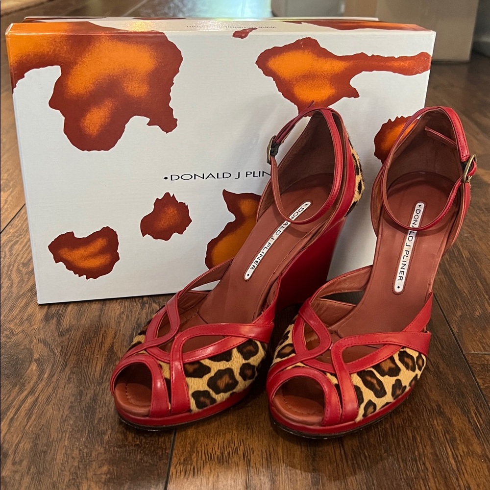 Donald J. Pliner Red and Leopard Heels